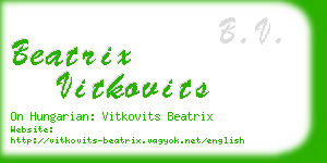 beatrix vitkovits business card